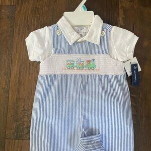 Size 6m boys smocked Easter Romper